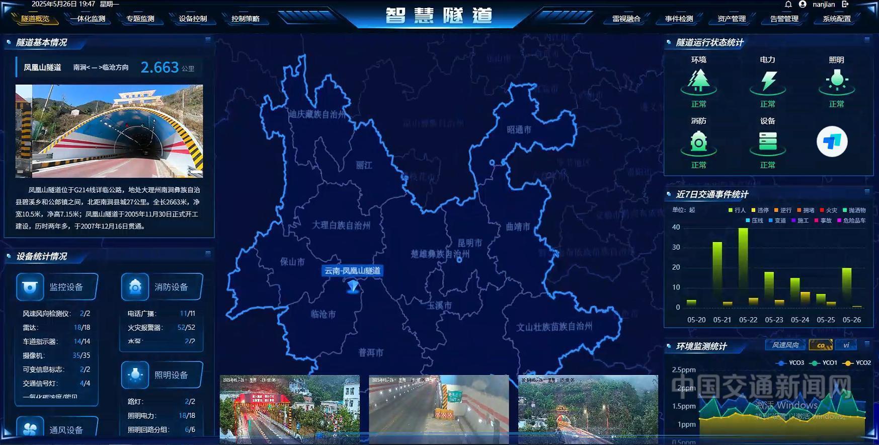云南南涧凤凰山隧道智慧蜕变